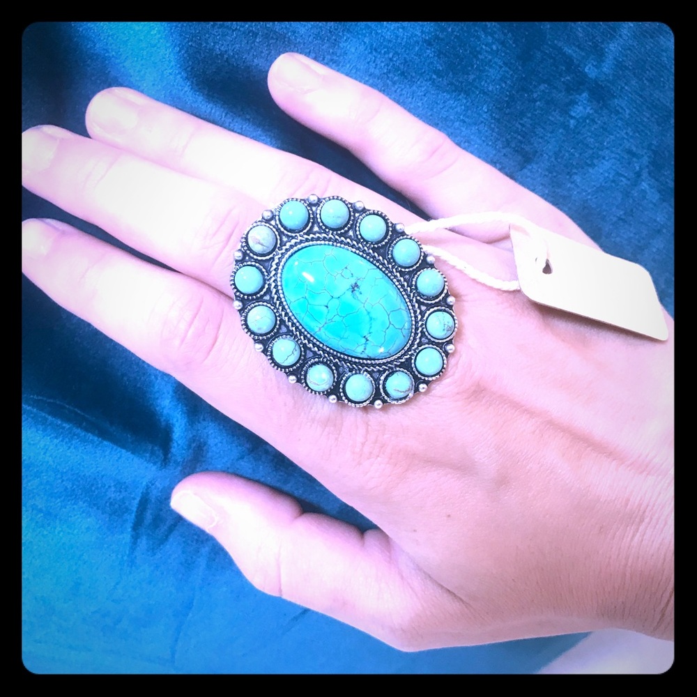 Brand new- Faux turquoise ring